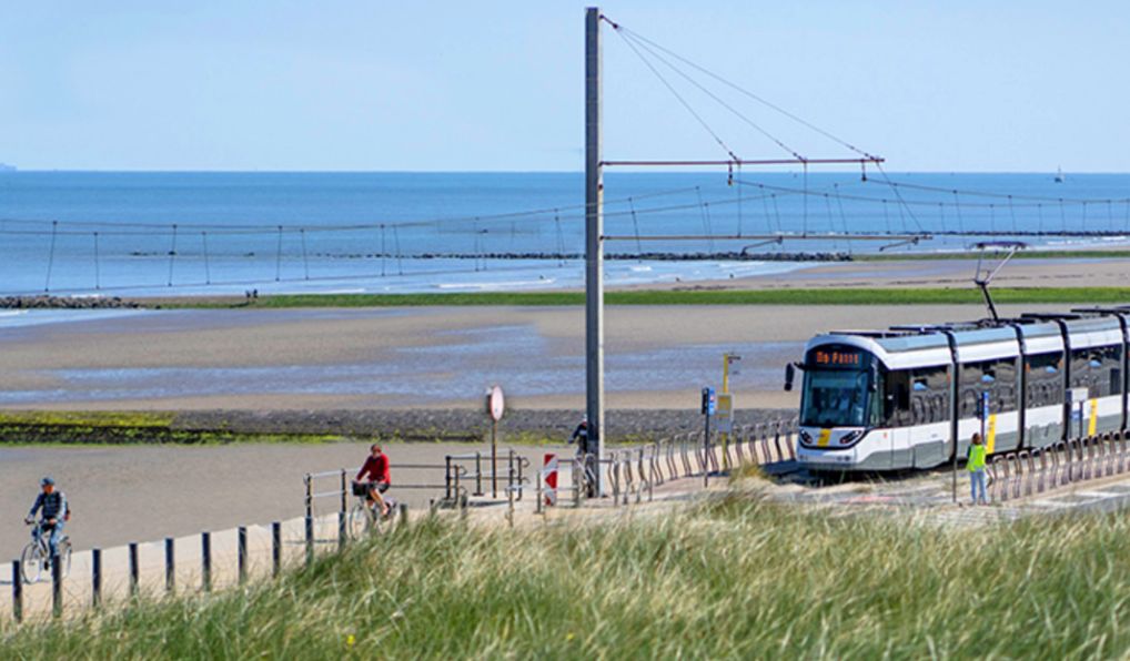 De Belgische kust met de kusttram